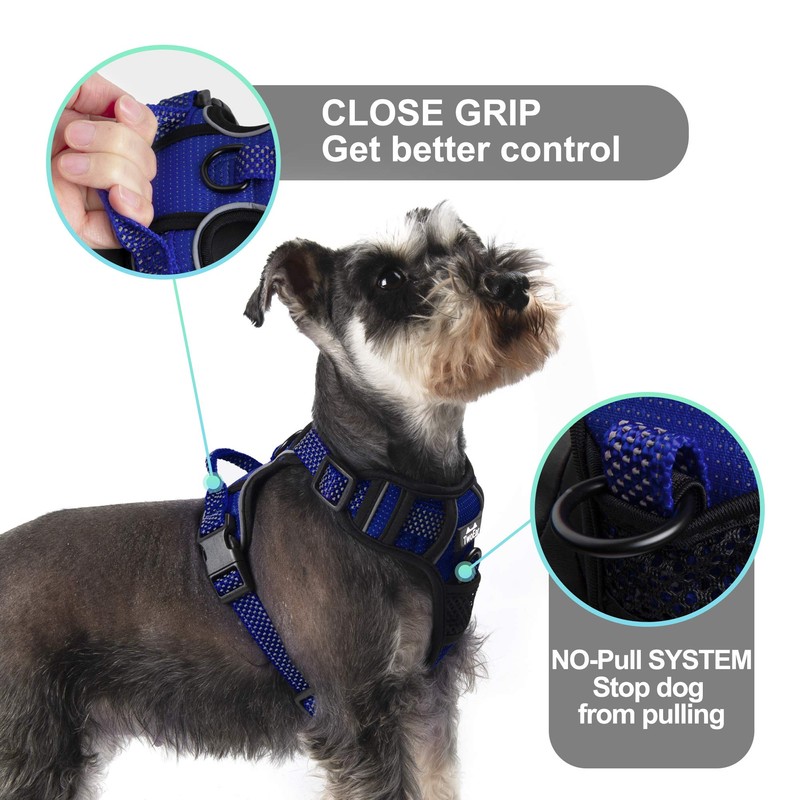 TwoEar Dog Harness, No Pull Reflective Harness Front Clip Easy