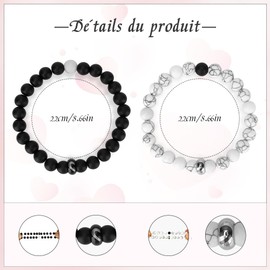 Valentines Gifts for Him and Her,2pcs Couples Bracelets,Valentine's Day Anniversary Romantic Missing Piece Gifts for Wife Girlfriend Boyfriend Husband Birthday Valentines Christmas Xmas Funny Presents