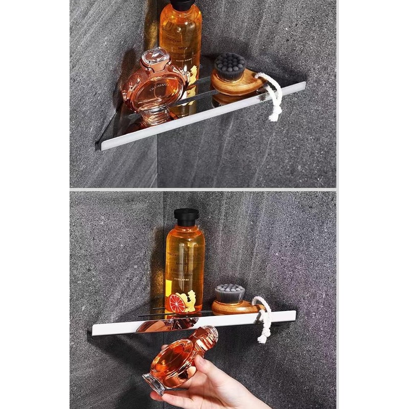 Lavatory Bathroom Corner 304 Stainless Steel Shelf Wall Mount Triangular