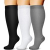 3 Pairs Plus Size Compression Socks Wide Calf for Women