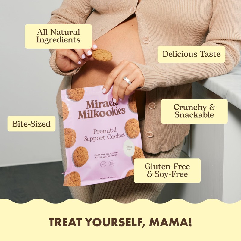 Miracle Mama Bump Bites- Oatmeal Ginger Prenatal Cookies– Eases Nausea