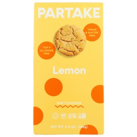 Partake Foods Soft Baked Cookies, Lemon, Gluten Free & Non-GMO, 5.5 Oz (Pack of 6)