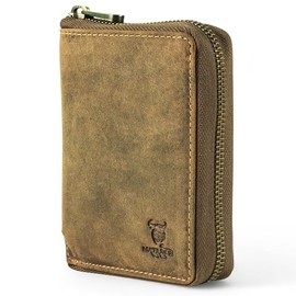 MATADOR Granada Genuine Leather Wallet with All-Round YKK Zip, Hunter Brown, Retro