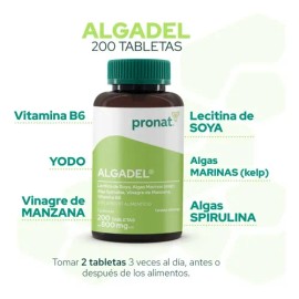 Suplemento Algadel Lecitina De Soya (200 Tabletas) - Pronat Sabor Sin sabor                                                                           