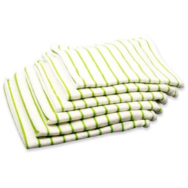 Respekt Microfibre Towels, 6 pcs (Approx. 40 x 40 cm Striped Green – The Original As Seen On TV