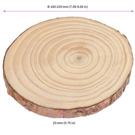 JEUIHAU 6 PCS 7-8 Inches Natural Unfinished Wood Slices, Round Wooden Tree Bark Discs, Wooden Circles for DIY Crafts, Christmas, Rustic Wedding Ornaments