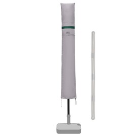 Sekey Parasol Protective Cover with Pole, Cover for Diameter 300 cm, Garden Umbrella with Ventilation Holes, Cover for Market Umbrella/Balcony Umbrella, 100% Polyester, Waterproof, Light Grey