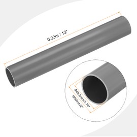 QUARKZMAN PVC Pipe Round Hard 45.2mm ID 50mm OD 330mm/13" Light Grey High Impact Resistance Water Pipe Craft Cable Sleeve