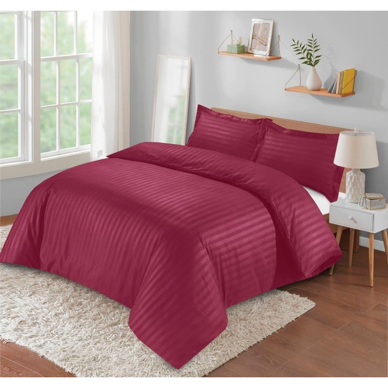 Casabella Luxurious Single Bedding with Satin Stripes, Hotel Quality Duvet
