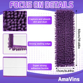AmaVins 2 Pack Pet System Microfiber Sweeping Pad for Bona Mops, Reusable Pet Replacement Mop Pad for Multi-Surface Floors, 18 Inch Washable Cleaning & Dusting Pads, Attracts & Picks Up Pet Hair