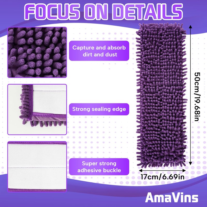 AmaVins 2 Pack Pet System Microfiber Sweeping Pad for Bona