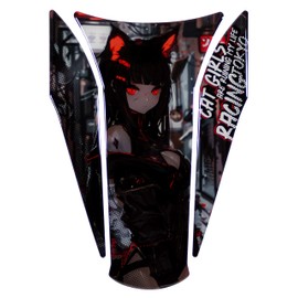 Tankpad Sticker 3D Paint Protection Cat Girl Red Compatible with Kawasaki Z900 X502950VA