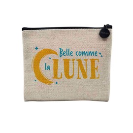 Tasche aus Leinen – Belle wie der Mond, niedlicher Astronaut – Kosmetiktasche aus Leinen in Leinenoptik – Geldbörse – 15 x 10 cm, leinen, 15 x 10 cm, Kosmetiktasche