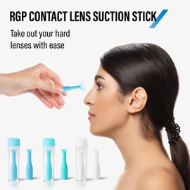 Dhoptical Hard Scleral Lens Remover, 6 Pack RGP PlungerInserter for Soft Hard Lenses Contact Lens Remover（Seafoam, Blue, White）