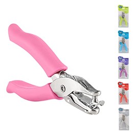 Single Hole Punch Metal Pink, 1/4â Hole Puncher with Soft Grip Handles for Paper and Crafts Round Circle Shape, for Kids and Adults, Also Available in Green, Purple, Red, Blue, Grey, 1 Pc â by Enday