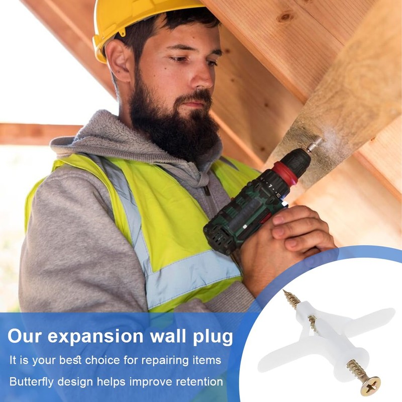 CPJJ Plasterboard Dowels, 50 Pairs of Plasterboard Dowels, Cavity Dowels