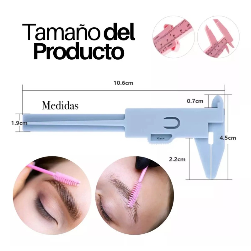 Mafab 2 Regla Vernier Para Cejas+plantillas +cepillo Para Pestañas