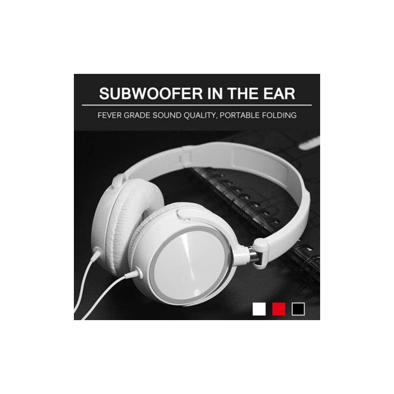 Over Ear Headphones Hi-Fi Stereo Noise-Cancelling Headsets Wired Earphones, Universal