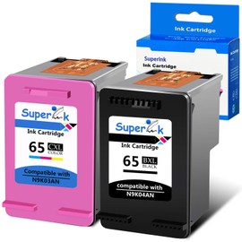 USUPERINK Remanufactured Ink Cartridge Replacement for HP 65XL 65 XL N9K04AN N9K03AN Compatible with DeskJet 2621 2630 2652 3700 3732 Envy 5000 5030 5052 5055 5058 Printer (1 Black, 1 Tri-Color)
