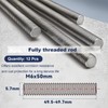 M6 Stainless Steel Threaded Rods, M6 x 50mm Fully All