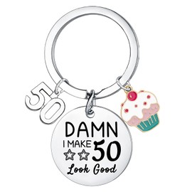 Funny 50th Birthday Keychain Funny 50th Birthday Gifts for Women Men Cool 50 Years Old Gifts 50th Decorations Present Ideas for Her Him Friends