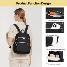 Fwkekye Small Diaper Bag Backpack, Mini Diaper Bag Purse with 10 Pockets, Travel Baby Bag for Baby Girls, Insulated Pockets, Stroller Straps, black