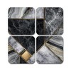 4 x Square Art Deco Coasters - Marble Effect Gold