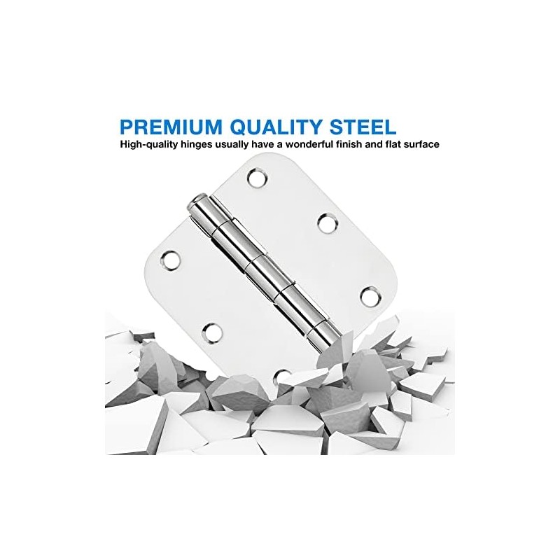 12 Pack Rounded Door Hinges 3.5 inch X 3-1/2" 5/8