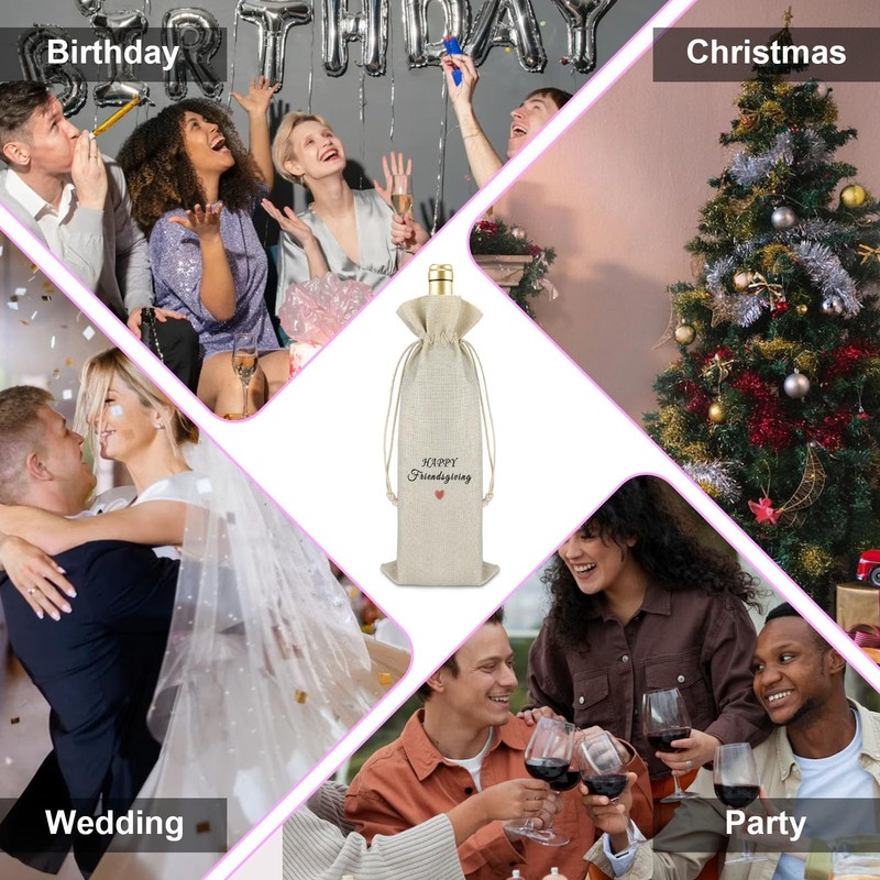 Ximalun Friendship Gifts for Women Men Wine Bag Friendsgiving Party