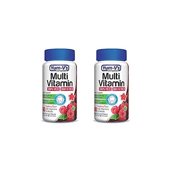 Yum-V's Complete Multivitamin and Multimineral for Adults Jellies, Raspberry, 2x60 Count