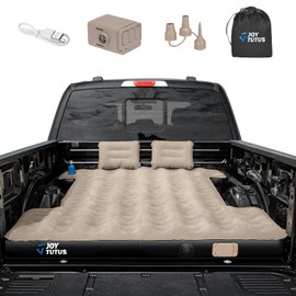 JOYTUTUS Truck Bed Air Mattress for 5.5-5.8Ft with Built-in Air Pump, Compact Regular Beds Inflatable Mattress for Outdoor Camping, with Carry Bag & Cup Holder