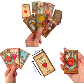 TheDarknessUnicorn - Tarot antiguo de tamaño de bolsillo para altar mini oráculo juego de adivinación