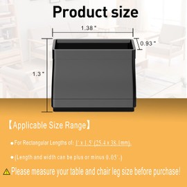 16Pcs Clear Non Slip Square Chair Leg Protector - Non Skid Furniture Grippers, Anti-Slip Silicone Furniture Feet Caps, (Fit:1.26-1.58").