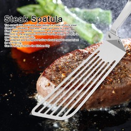 Agatige Metal Fish Turner, Stainless Steel Slotted Fish Spatula Professional Fish Slice Non Stick Frying Spatula for Cooking Fish, Egg, Meat, Dumpling Frying