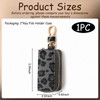 PU Leather Key Fob Holder Case,Leopard Print Car Key Case(Black)