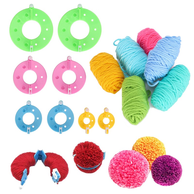 Pompom Maker Kits Colorful Fluff Ball Weaver DIY 6 Color