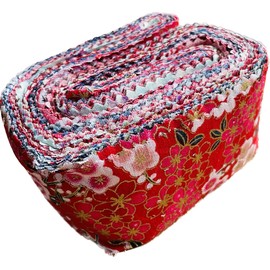 CraftsFabrics 20pcs 2.4x42" Floral Gold Metallic Bronzing Jelly Rolls Quilting Strips Japanese Style Craft Fabric Bundle 100% Cotton Pre-Cut Strips Fabric for DIY Crafts Sewing, Patchwork, Collage