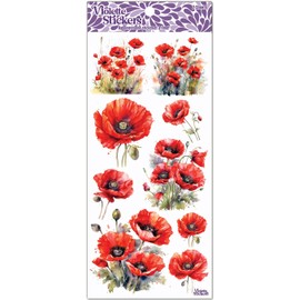 Red Poppy Flower Stickers by Violette Stickers