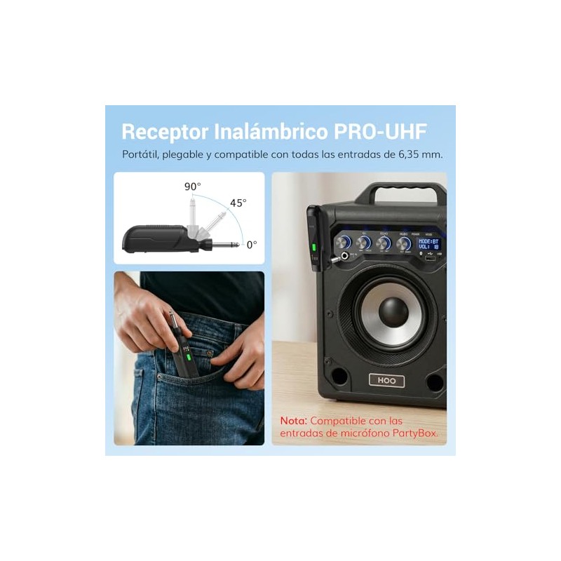 TONOR Microfonos Dinámicos Inalámbricos Recargables, Sistema Micrófonos de Mano con