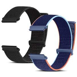 Huamanlou Nylon Watch Straps, 16 mm, 18 mm, 20 mm, 22 mm, Quick Release Bracelet for Men and Women, Adjustable Breathable Woven Sports Bands, Nylon