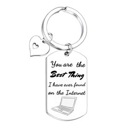Nfyxcaz Couple Gifts Girlfriend Gifts Keychain from Boyfriend Valentine's Day Gifts Boyfriend Keyring Christmas Birthday Gifts for His Her You're The Best Thing I've Ever Found on The Internet