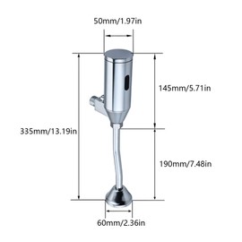 Automatic Sensor Urinal, Touchless Bathroom Urinal Flush Valve Toilet Wall Mounted Auto Urinals Flushing Set, 55-65cm Induction Distance