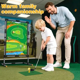 Golf Chipping Game Set – Double-Sided Mat with Stand, Fun Practice Game for Kids & Adults, Indoor & Outdoor Use