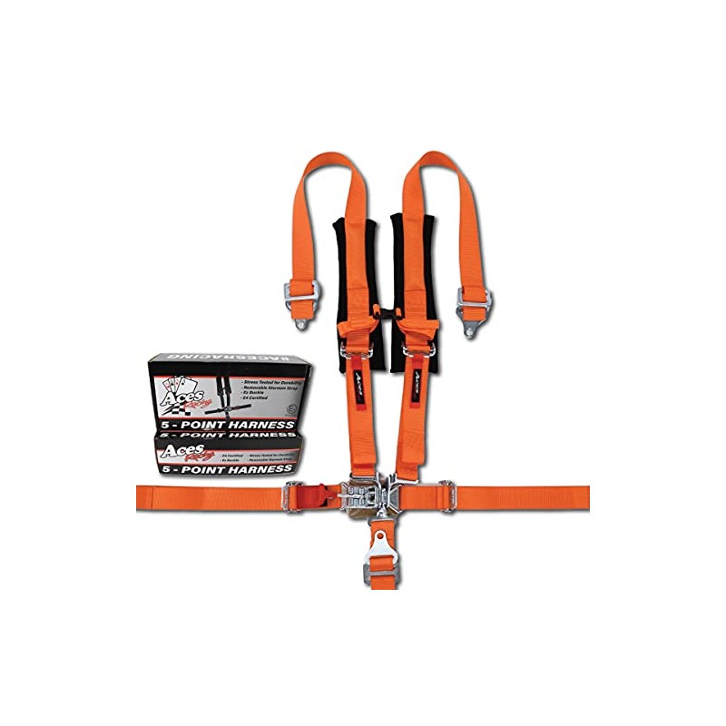 5 Point Harness (Pair) With Bypass Plug (Orange, 5 Point)