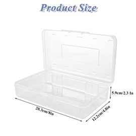 LANIAKEA 12PCS Plastic Pencil Box, Large Capacity Pencil Case, Clear Pencil Cases with Snap Tight Lids, Office Art Supplies Craft Storage Stackable Pencil Case Boxes for Organizer