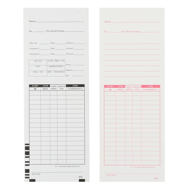 ALGLEA 500PCS Time Cards for Employees, 2 Sided Time Sheets,