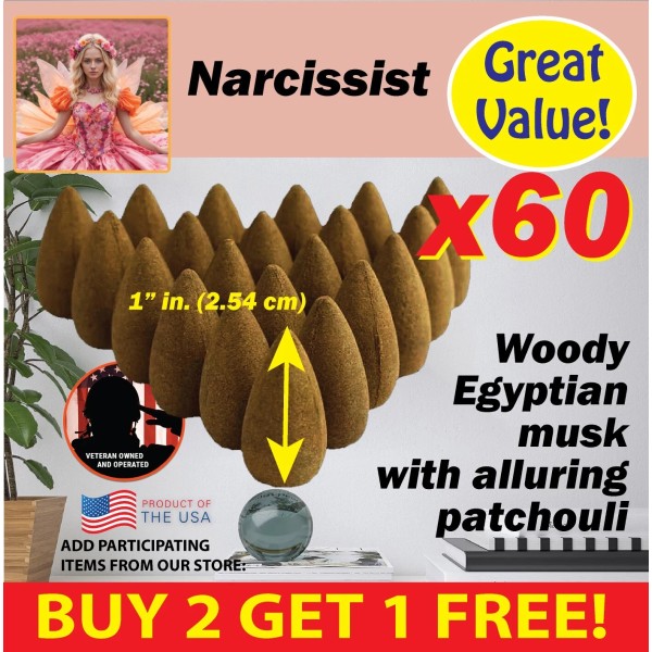 Benben Home & Lifestyle Narcissist Benben US Incense 60xBackflow ~