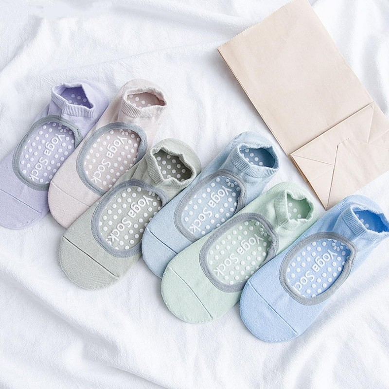 oasymala Cotton Yoga Socks with Non-Slip Grips - Ideal for