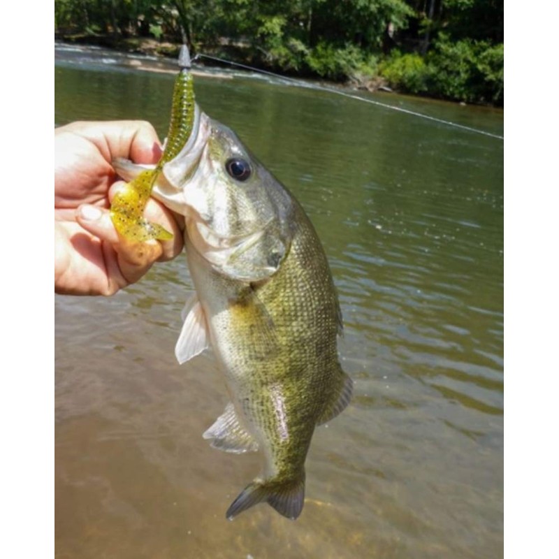 Yum Lures Grub Smoke Silver Flake, 2"