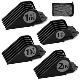 Clipper Guards Set 10 12 14 16 Compatible with Wahl Clippers, 4pcs Extra Long Clipper Guides Replacement - 2", 1.75", 1.5", 1.25" Hair Guard Clipper, Black Clipper Guards for Wahl